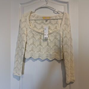 Urban Outfitters Cream Knit Blouse